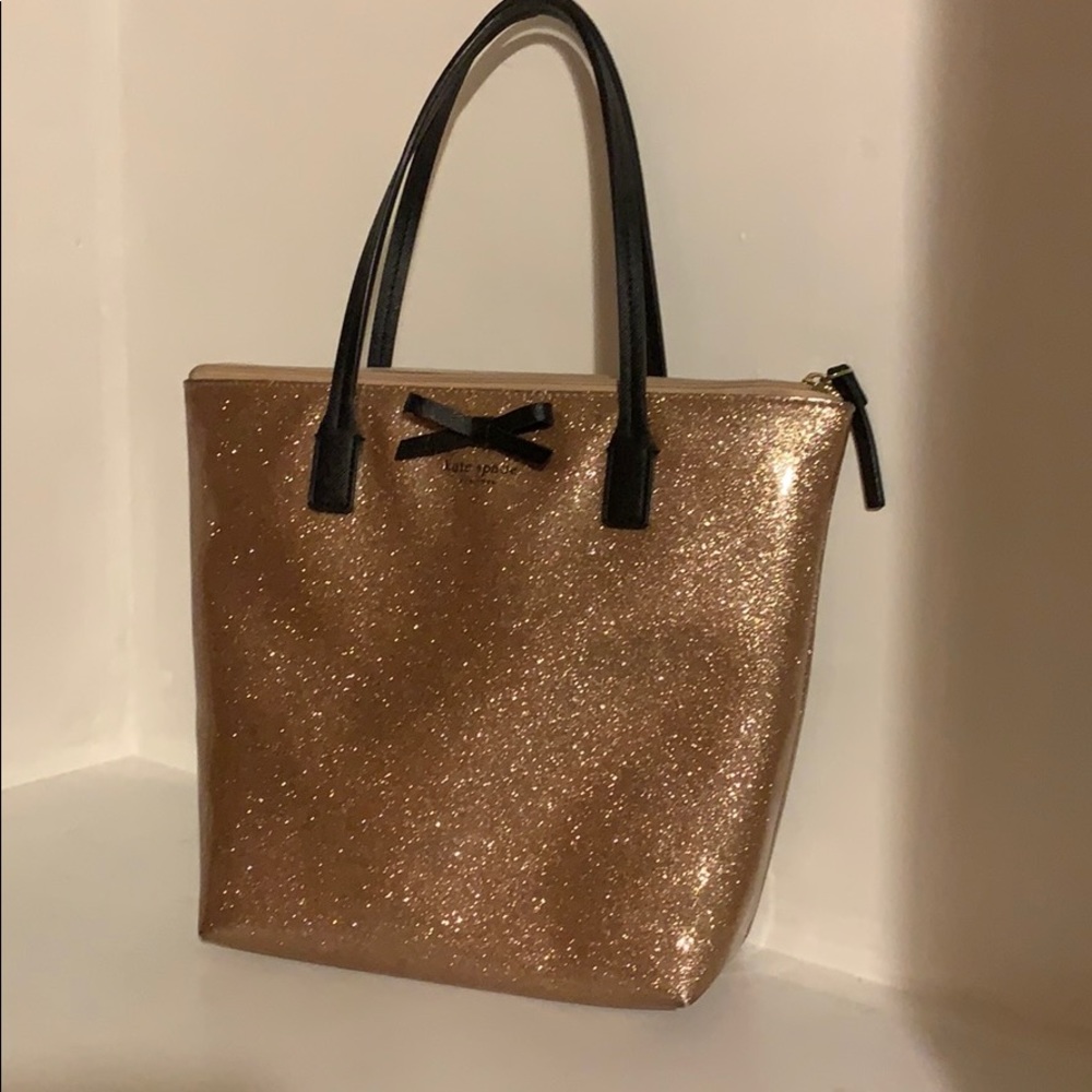 Sparkly rose gold Kate spade purse